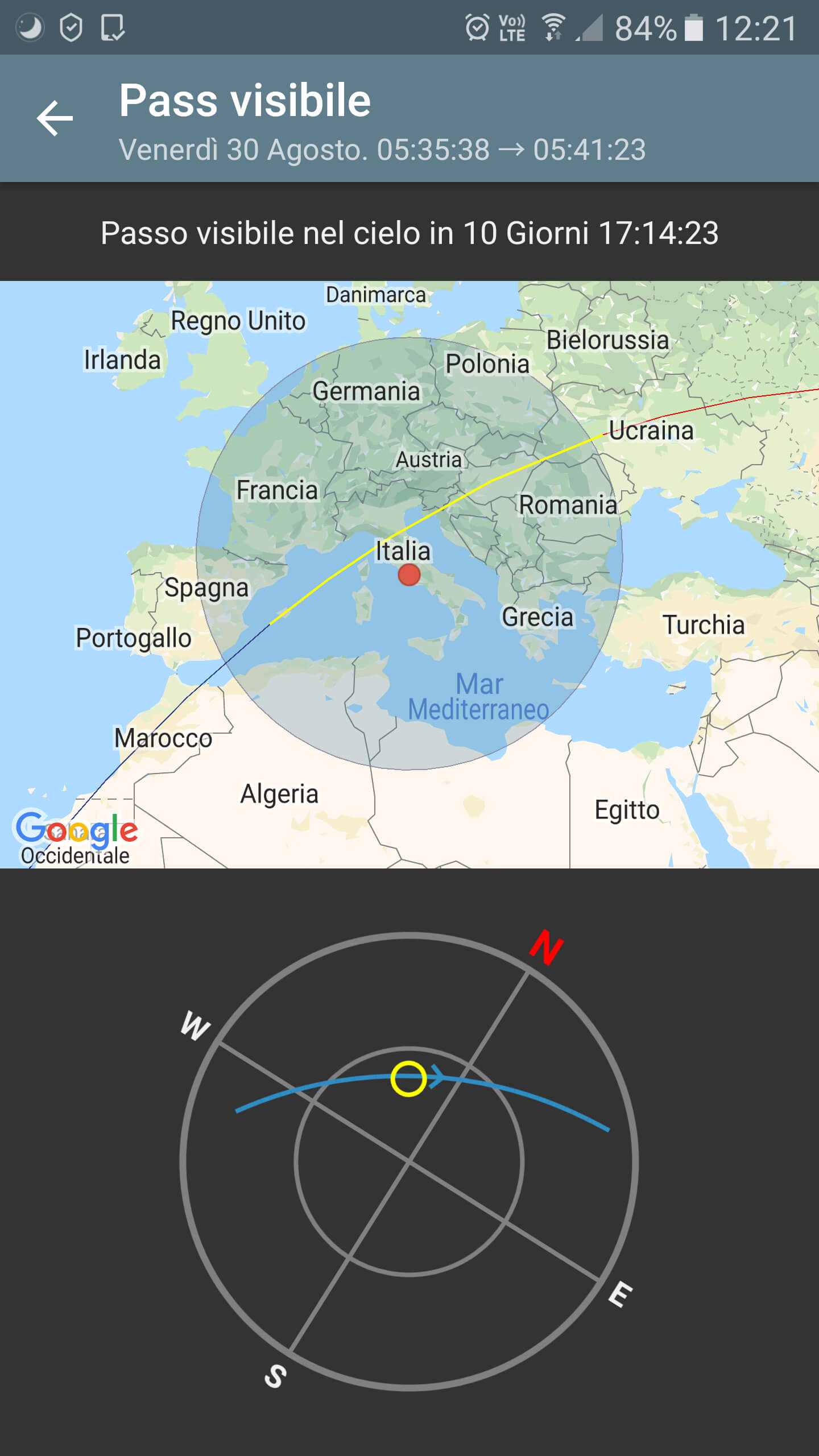 Come vedere la stazione spaziale internazionale nel cielo tramite app