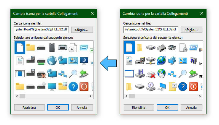 Windows 10 aggiorna le vecchie icone di shell32 dopo ben 26 anni